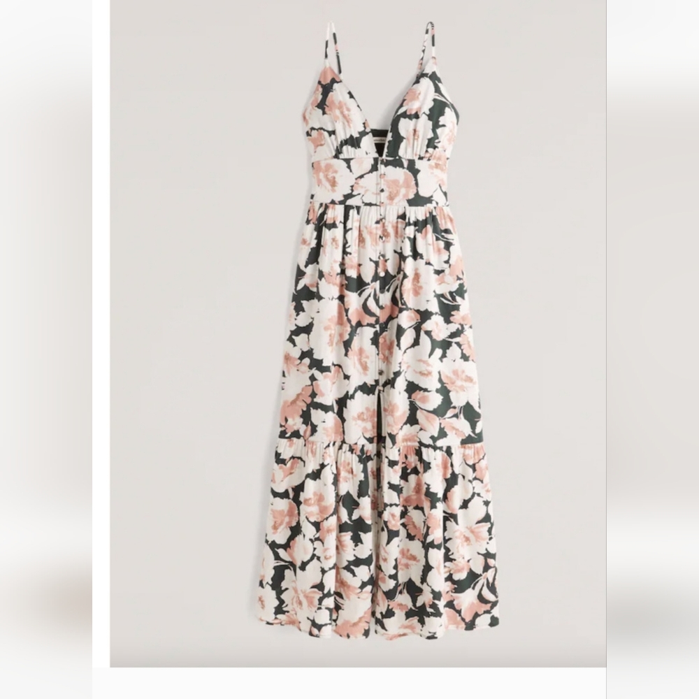 Abercrombie & Fitch linen floral maxi dress size L